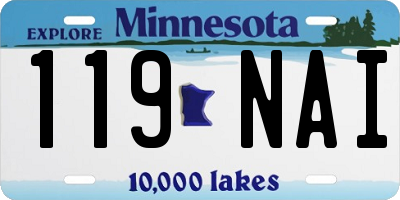 MN license plate 119NAI