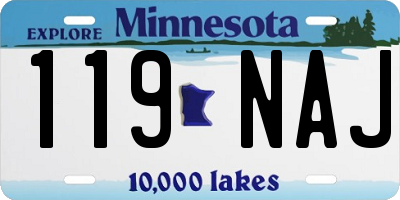 MN license plate 119NAJ