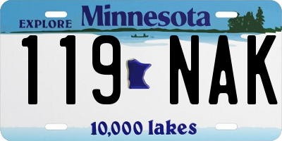 MN license plate 119NAK
