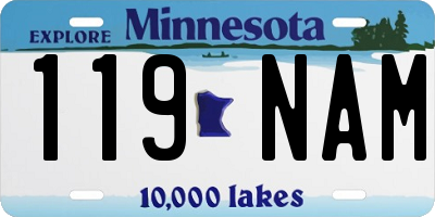 MN license plate 119NAM