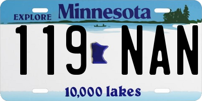MN license plate 119NAN