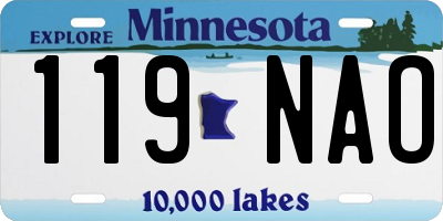 MN license plate 119NAO