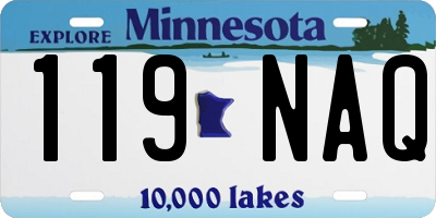 MN license plate 119NAQ