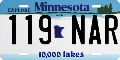 MN license plate 119NAR