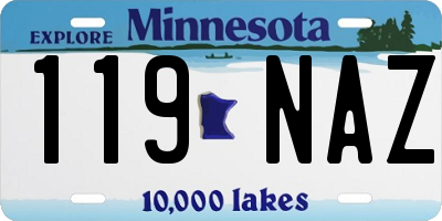 MN license plate 119NAZ