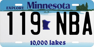 MN license plate 119NBA