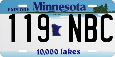 MN license plate 119NBC