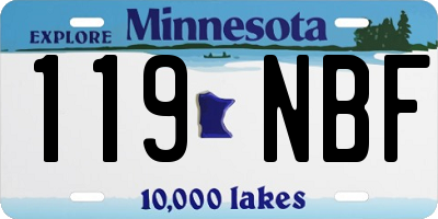 MN license plate 119NBF