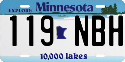 MN license plate 119NBH