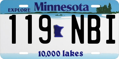 MN license plate 119NBI