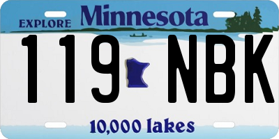 MN license plate 119NBK