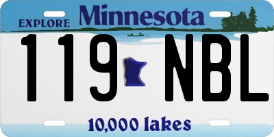 MN license plate 119NBL