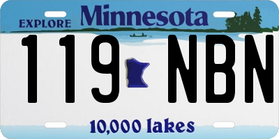 MN license plate 119NBN