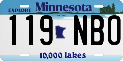MN license plate 119NBO