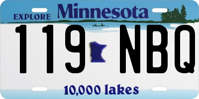 MN license plate 119NBQ