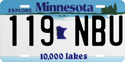 MN license plate 119NBU
