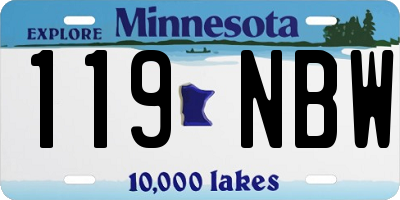MN license plate 119NBW
