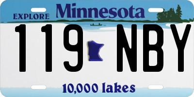 MN license plate 119NBY