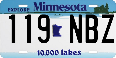 MN license plate 119NBZ