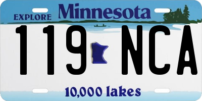 MN license plate 119NCA