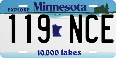 MN license plate 119NCE