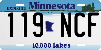 MN license plate 119NCF