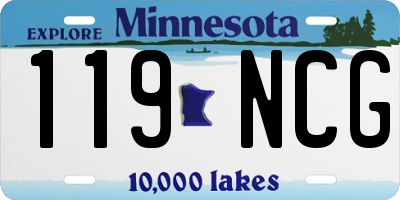 MN license plate 119NCG