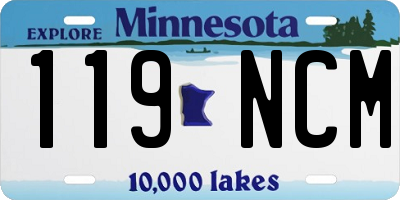 MN license plate 119NCM