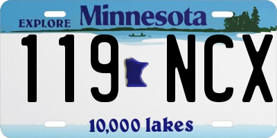 MN license plate 119NCX
