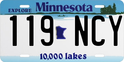 MN license plate 119NCY
