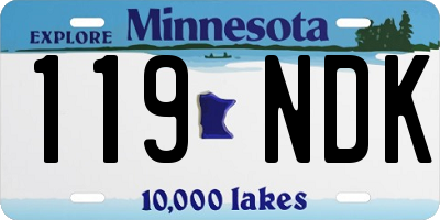 MN license plate 119NDK