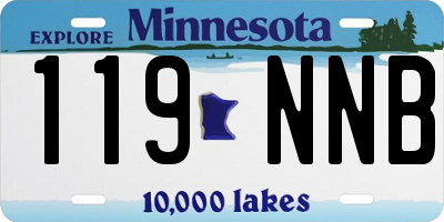 MN license plate 119NNB