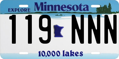 MN license plate 119NNN