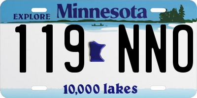 MN license plate 119NNO