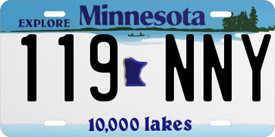 MN license plate 119NNY