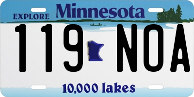 MN license plate 119NOA