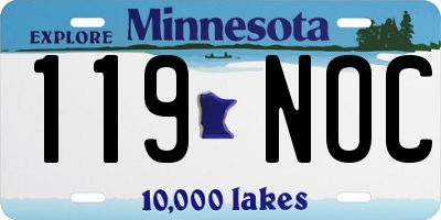 MN license plate 119NOC