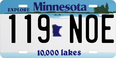 MN license plate 119NOE