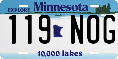MN license plate 119NOG