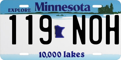 MN license plate 119NOH