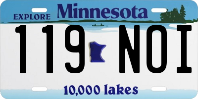 MN license plate 119NOI