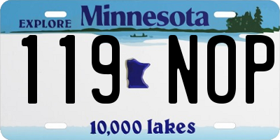 MN license plate 119NOP