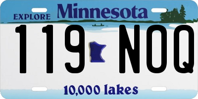 MN license plate 119NOQ
