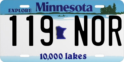 MN license plate 119NOR