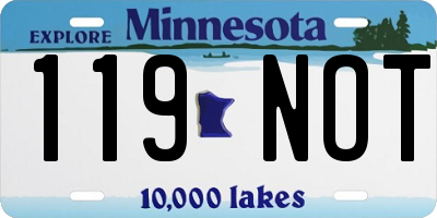 MN license plate 119NOT