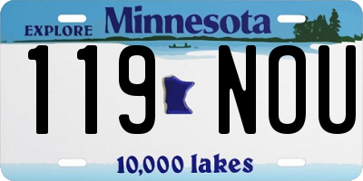 MN license plate 119NOU