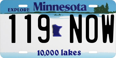 MN license plate 119NOW
