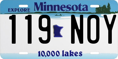 MN license plate 119NOY
