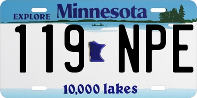 MN license plate 119NPE