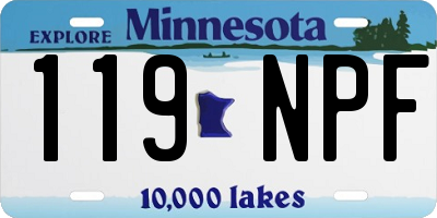 MN license plate 119NPF